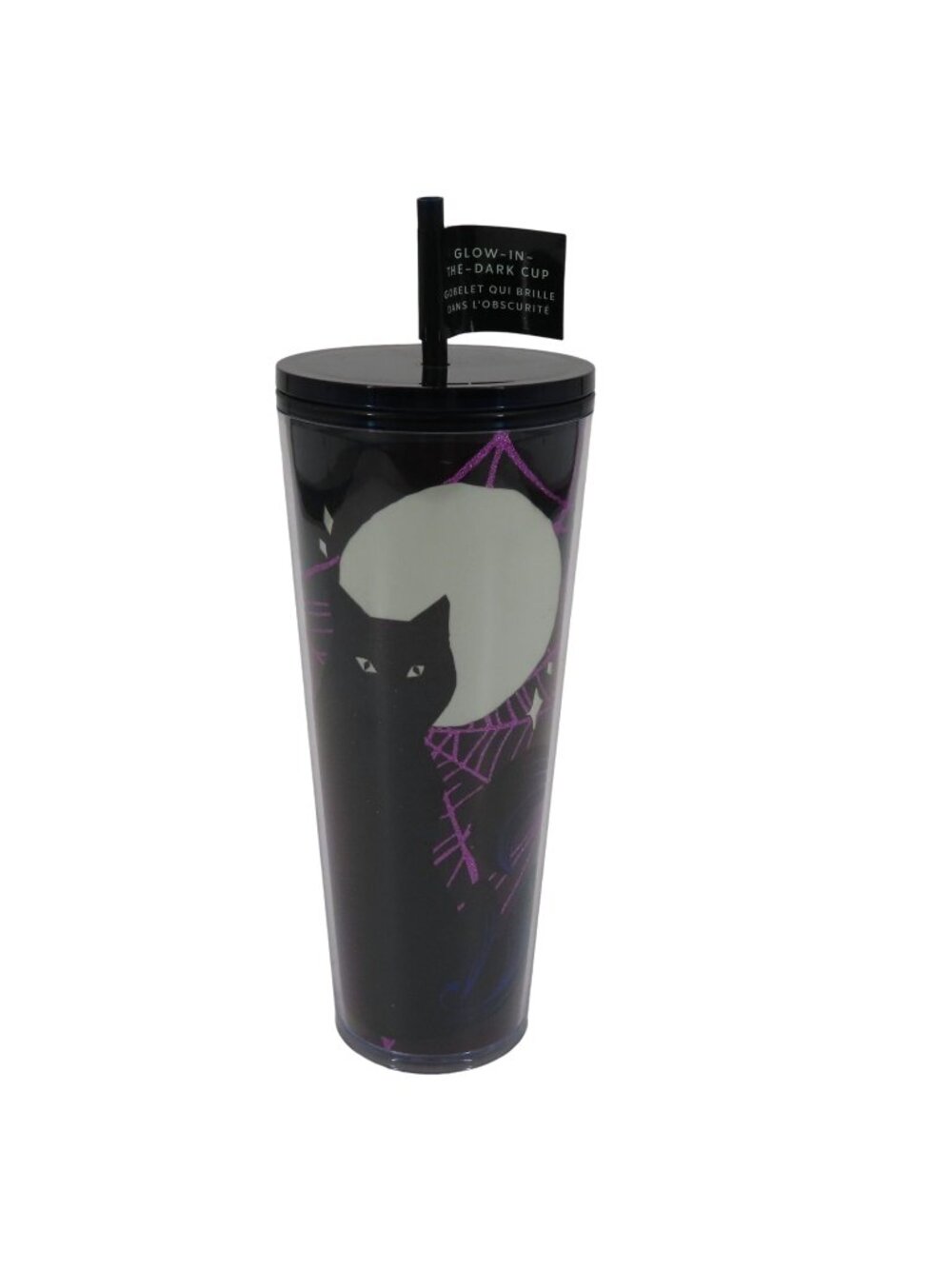 Starbucks 2021 Glow in the Dark Black Cat Moon Halloween Tumbler 24 Oz NEW NWT